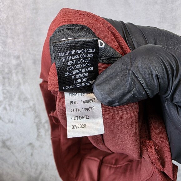 Torrid Pants Womens 10 Red Paperbag Waist Belted Tapered Dress Trouser Workwear - Picture 12 of 12